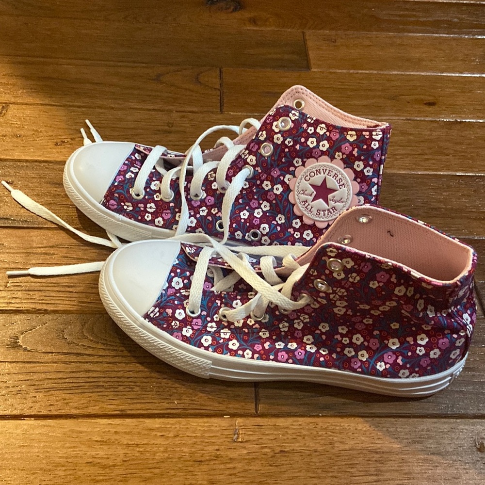 Floral converse shoes